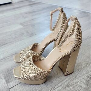 Sam Edelman Gold Platform Heels